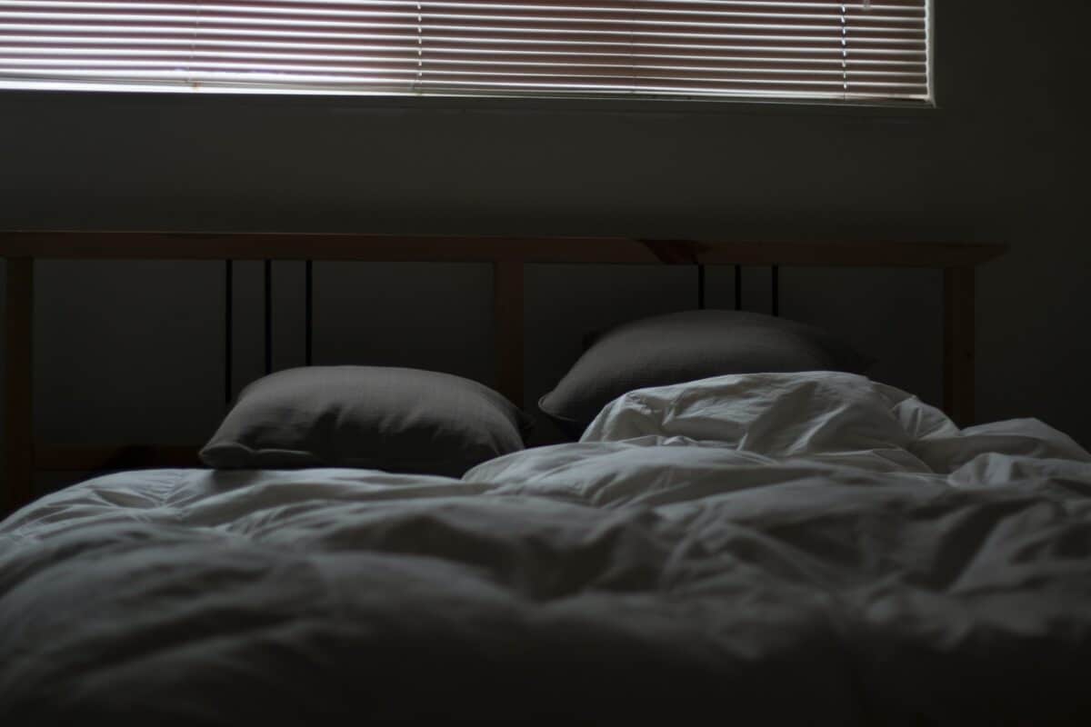 Cama con cojines y almohadas 